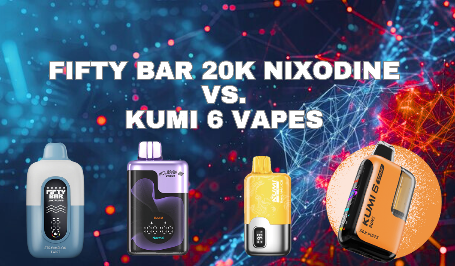 Fifty Bar 20K Nixodine vs Kumi 6 Vapes NONIC6 Fifty Bar 20K Nixodine vs Kumi 6 Vapes NONIC6