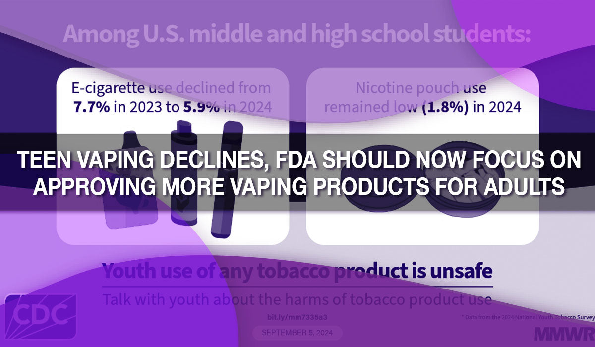 Teen Vaping Declines, FDA Should Now Focus on Approving More Vaping Pr Teen Vaping Declines, FDA Should Now Focus on Approving More Vaping Pr
