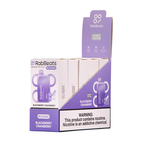 Blackberry Cranberry Rabbeats RC10000 Vape 5-Pack