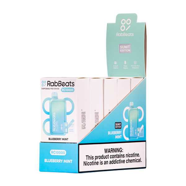 Blueberry Mint Rabbeats RC10000 Vape 5-Pack