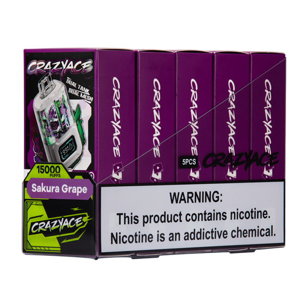 Sakura Grape B1500 Crazy Aces Disposables 5-Pack