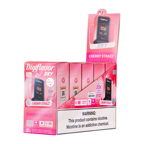 5 Pack of Cherry Strazz DIGIFLAVOR SKY
