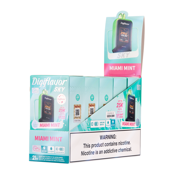 5 Pack of Miami Mint DIGIFLAVOR SKY