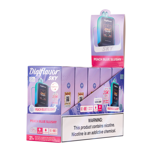 5 Pack of Peach Blue Slushy DIGIFLAVOR SKY