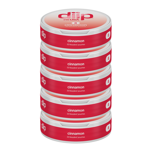 8 Cinnamon DIIP Reset Nixodine 5 pack of Pouches