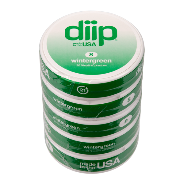 Roll of 8 Wintergreen DIIP Reset Nixodine Pouches