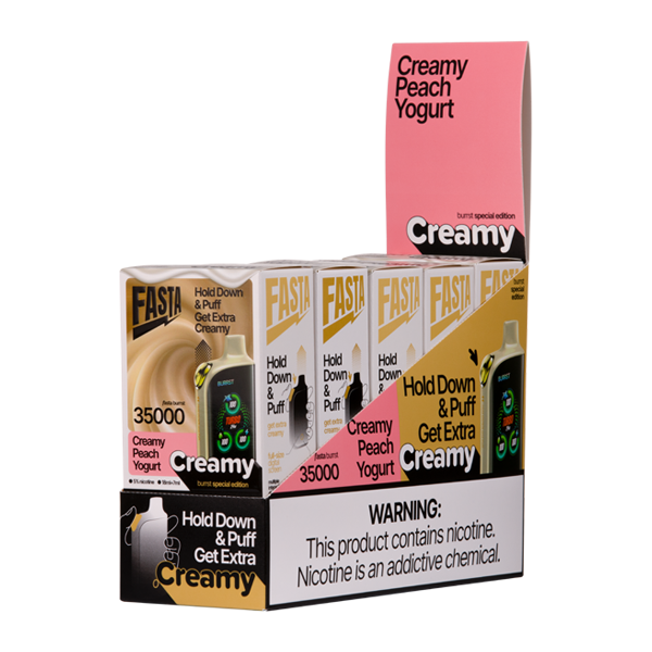 5 pack of Creamy Peach Yogurt FASTA Burrst 35000 (Creamy Edition)