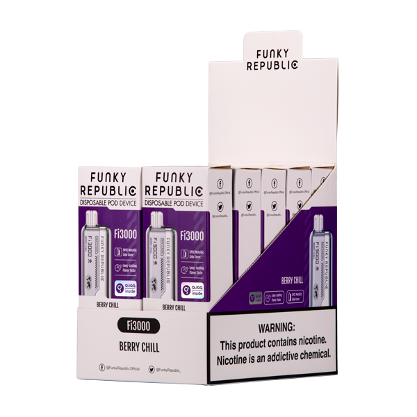 Berry Chill Funky Republic Fi3000 Disposable Vape 10-Pack