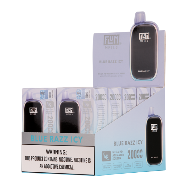 Blue Razz Icy FLUM Mello Vapes