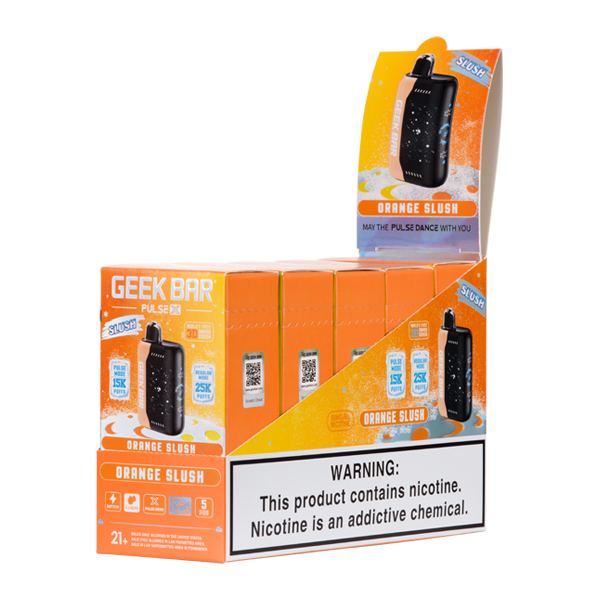 5 pack of Orange Slush Geek Bar Pulse X 25K Vape