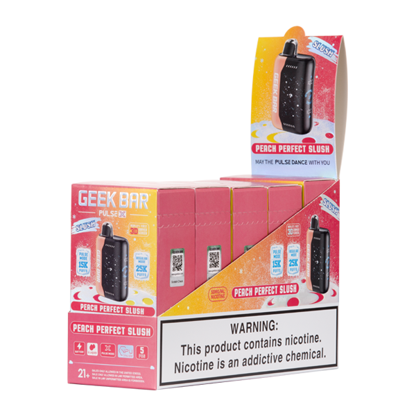 5 pack of Peach Perfect Slush Geek Bar Pulse X 25K Vape