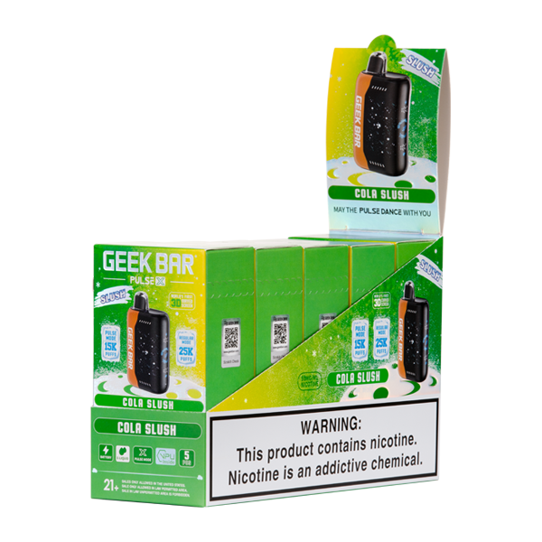 5 pack of Cola Slush Geek Bar Pulse X 25K Vape