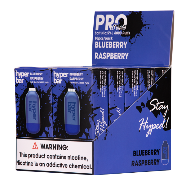 Blueberry Raspberry Hyper Bar Pro 6000 10-Pack