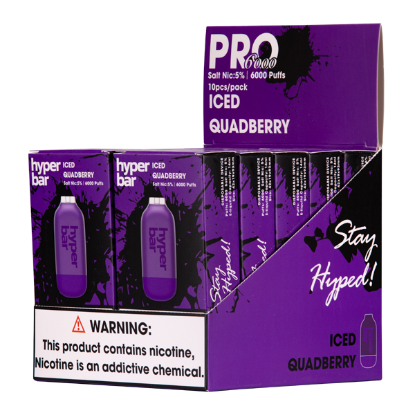Iced Quadberry Hyper Bar Pro 6000 Vape 10-Pack