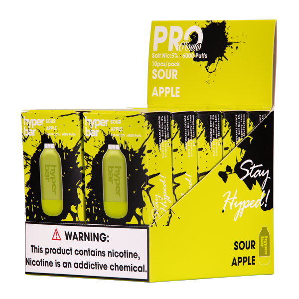 Sour Apple Hyper Bar Pro 6000 Vape MiOne Brands