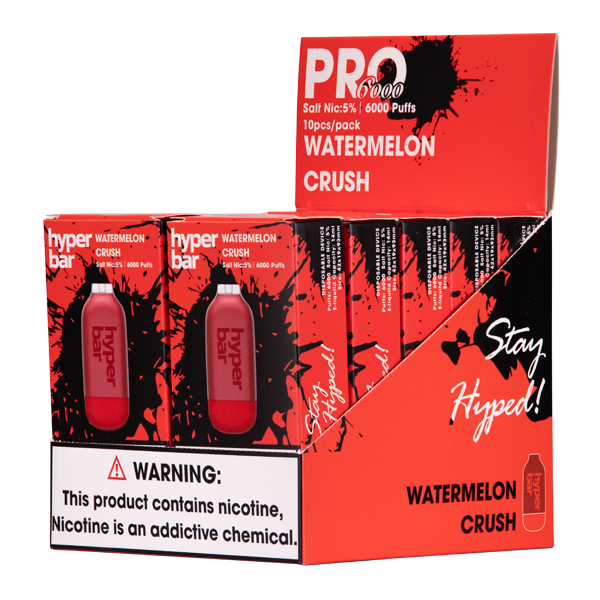 Watermelon Crush Hyper Bar Pro 6000 Vape 10-Pack
