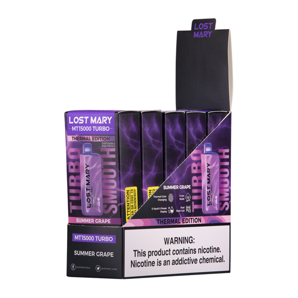 Grape Lost Mary Mt15000 Turbo Disposable 5 Pack