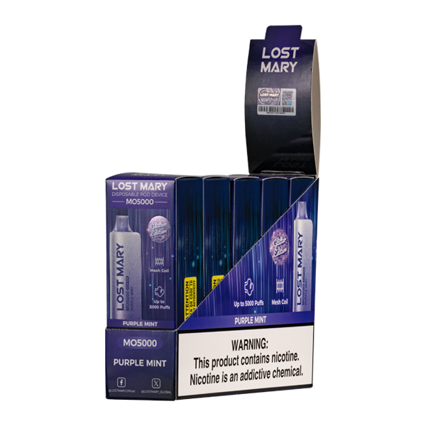 Purple Mint Lost Mary MO5000 (Glitter Edition) 5-Pack