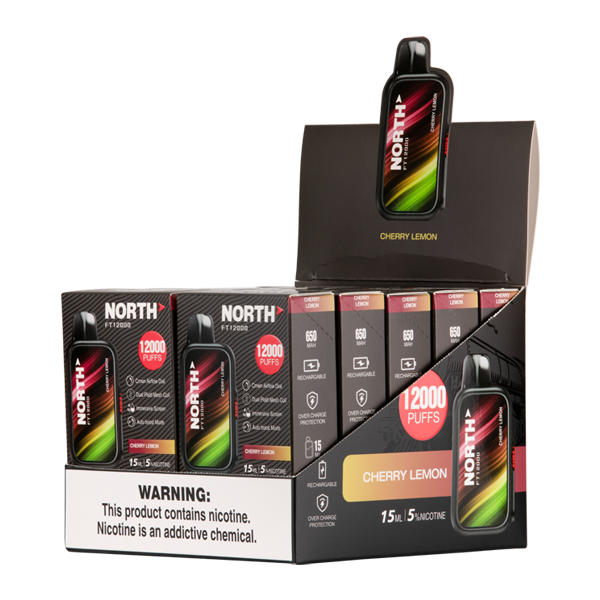 Cherry Lemon North FT12000 Vape 10 Pack