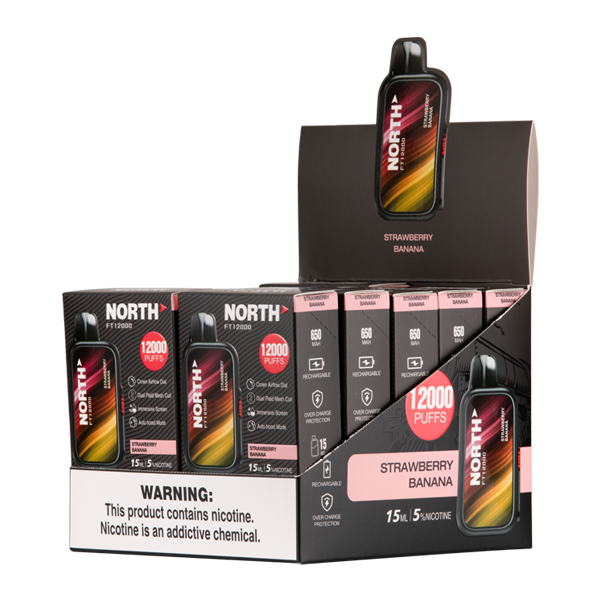Strawberry Banana North FT12000 Vape 10 Pack