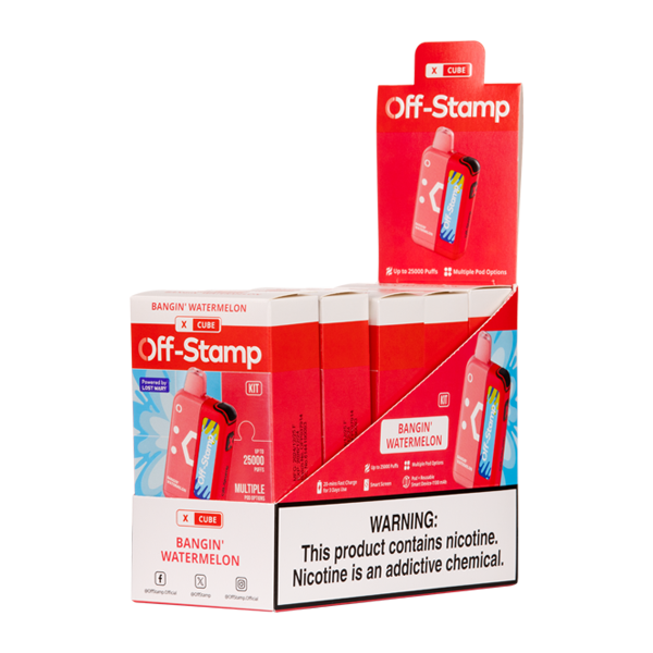 5 Pack of Bangin' Watermelon Off Stamp X-Cube Vape Kit