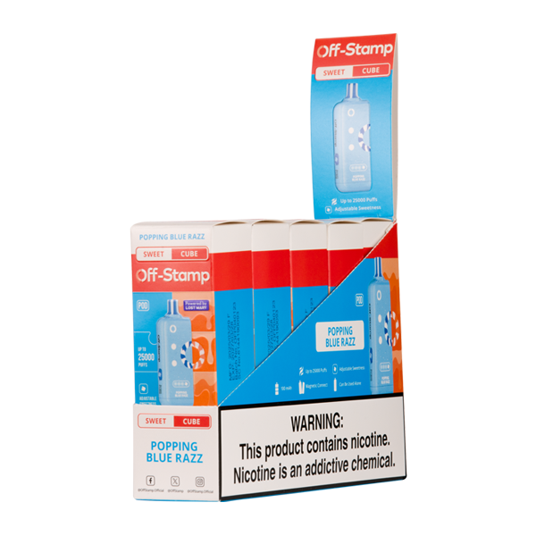 Popping Blue Razz Off Stamp Sweet Cube Vapes