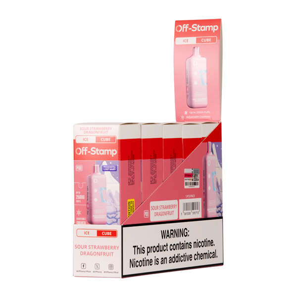 Sour Strawberry Dragonfruit ICE OFF STAMP X-Cube Vapes