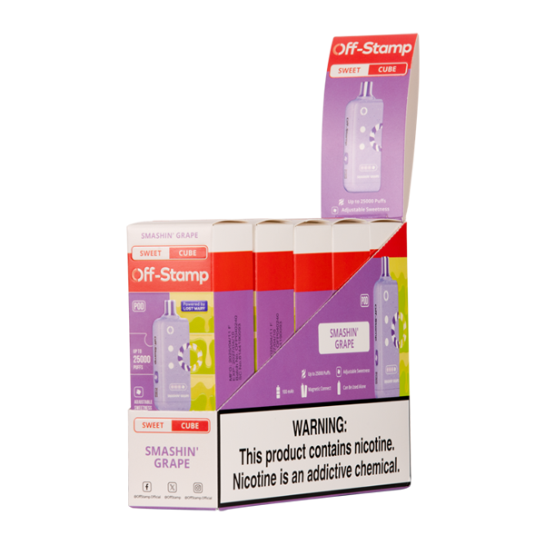 Smashin Grape Off Stamp Sweet Cube Vapes