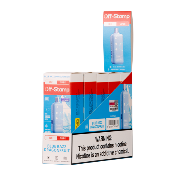 Blue Razz Dragonfruit ICE OFF STAMP X-Cube Vapes