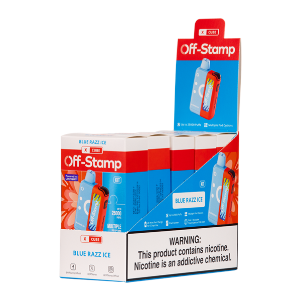 5 Pack of Blue Razz Ice Off Stamp X-Cube Kit