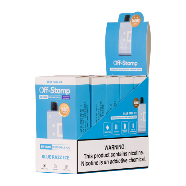 Blue Razz Ice OFF STAMP SW16000 Vapes