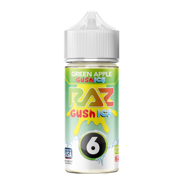 Green Apple Gush Ice RAZ X POD JUICE Nixodine 100ml GUSH ICE 6