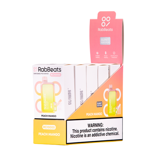 Peach Mango Rabbeats RC10000 Vape 5-Pack