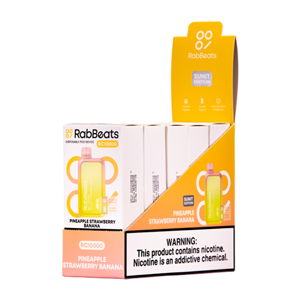 Pineapple Strawberry Banana Rabbeats RC10000 Vape 5-Pack