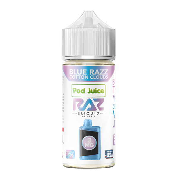 Blue Razz Cotton Clouds RAZ X POD JUICE 100ml