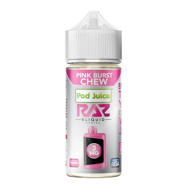 Pink Burst Chew RAZ X Pod Juice 100ml Pink Burst Chew RAZ X Pod Juice 100ml