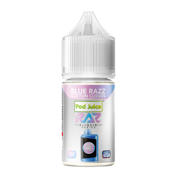 Blue Razz Cotton Clouds RAZ X Pod Juice Nic Salt