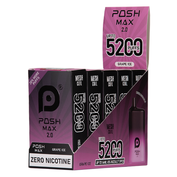 Grape Ice Posh Max 2.0 Vape 5 Pack
