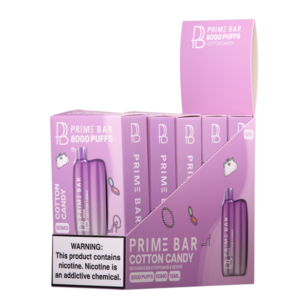 Cotton Candy Prime Bar 8000 Vape 5-Pack