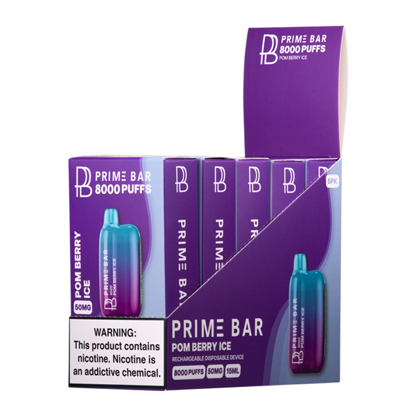 Pom Berry Ice Prime Bar 8000 Vape 5-Pack