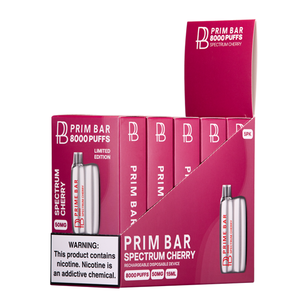 Spectrum Cherry Prime Bar 8000 Vape 5-Pack