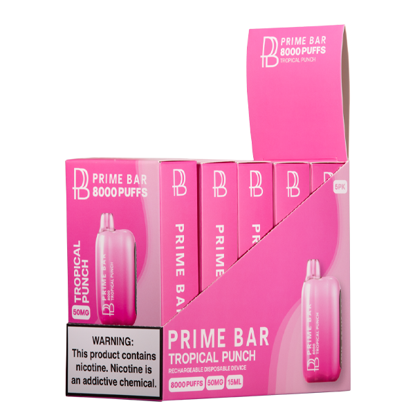 Tropical Punch Prime Bar 8000 Vape 5pk