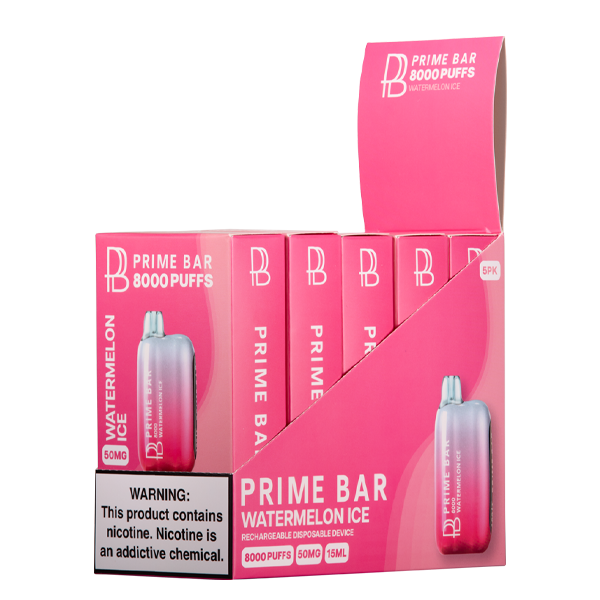 Watermelon Ice Prime Bar 8000 Vape 5-Pack