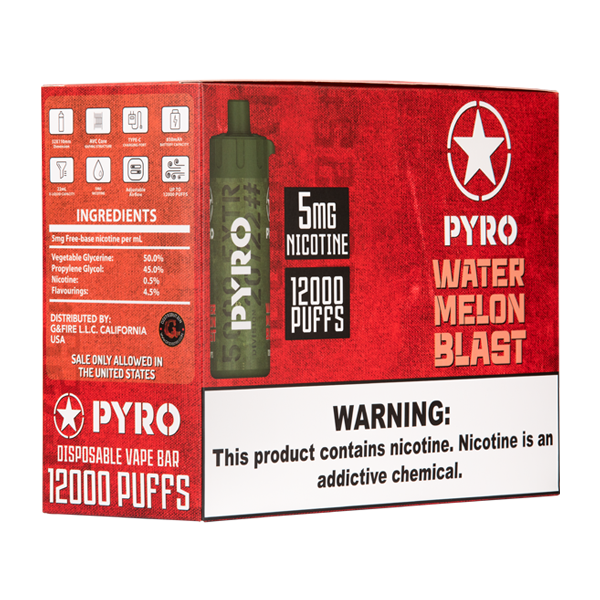Watermelon Blast Pyro Disposable Vape 10-Pack