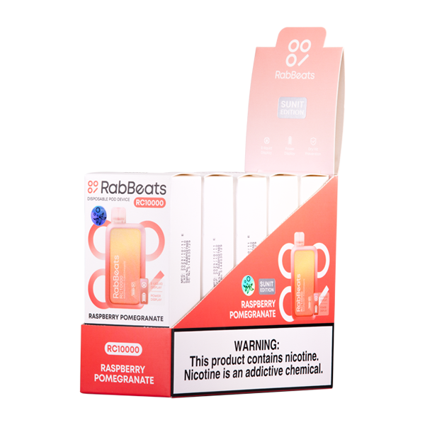 Raspberry Pomegrante Rabbeats RC10000 Vape 5-Pack