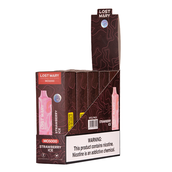 Strawberry Ice Lost Mary MO5000 Disposable Vape 5-Pack