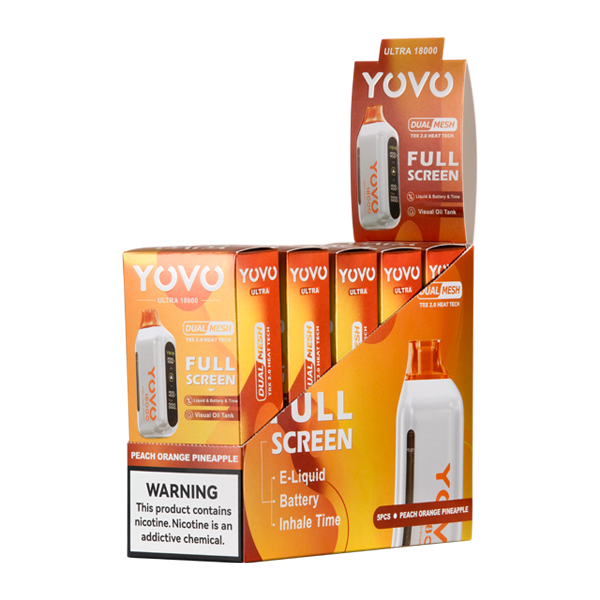 Peach Orange Pineapple YOVO Ultra 18000 5-Pack