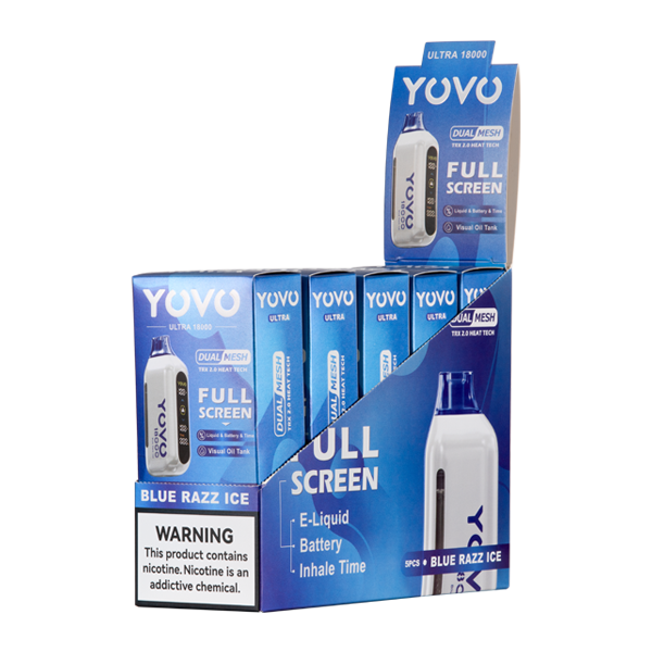 Blue Razz Ice YOVO Ultra 18000 5-Pack