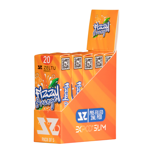 5 pack of Fizzy Orange Zeltu X3 Pod 20