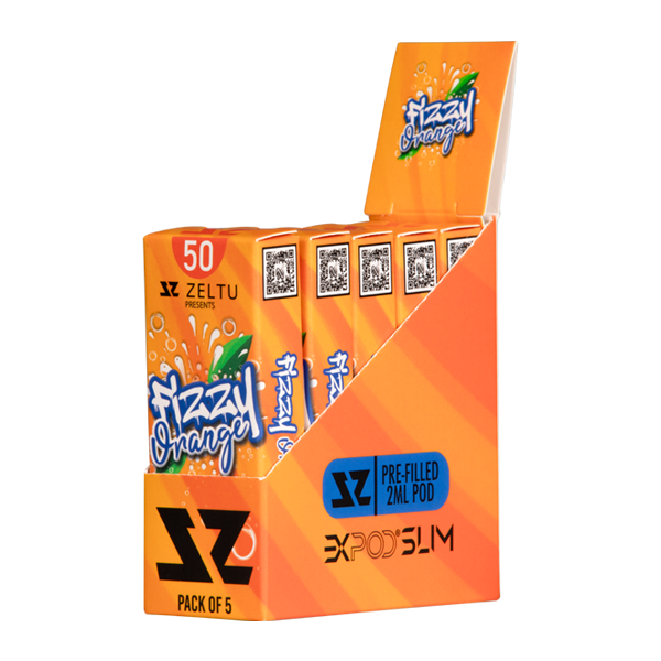 5 pack of Fizzy Orange Zeltu X3 Pod 50